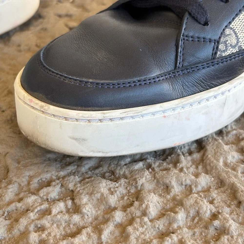 Gucci Men’s Blue & Beige GG Supreme Canvas High-Top Sneakers Size 6G - Picture 11 of 14